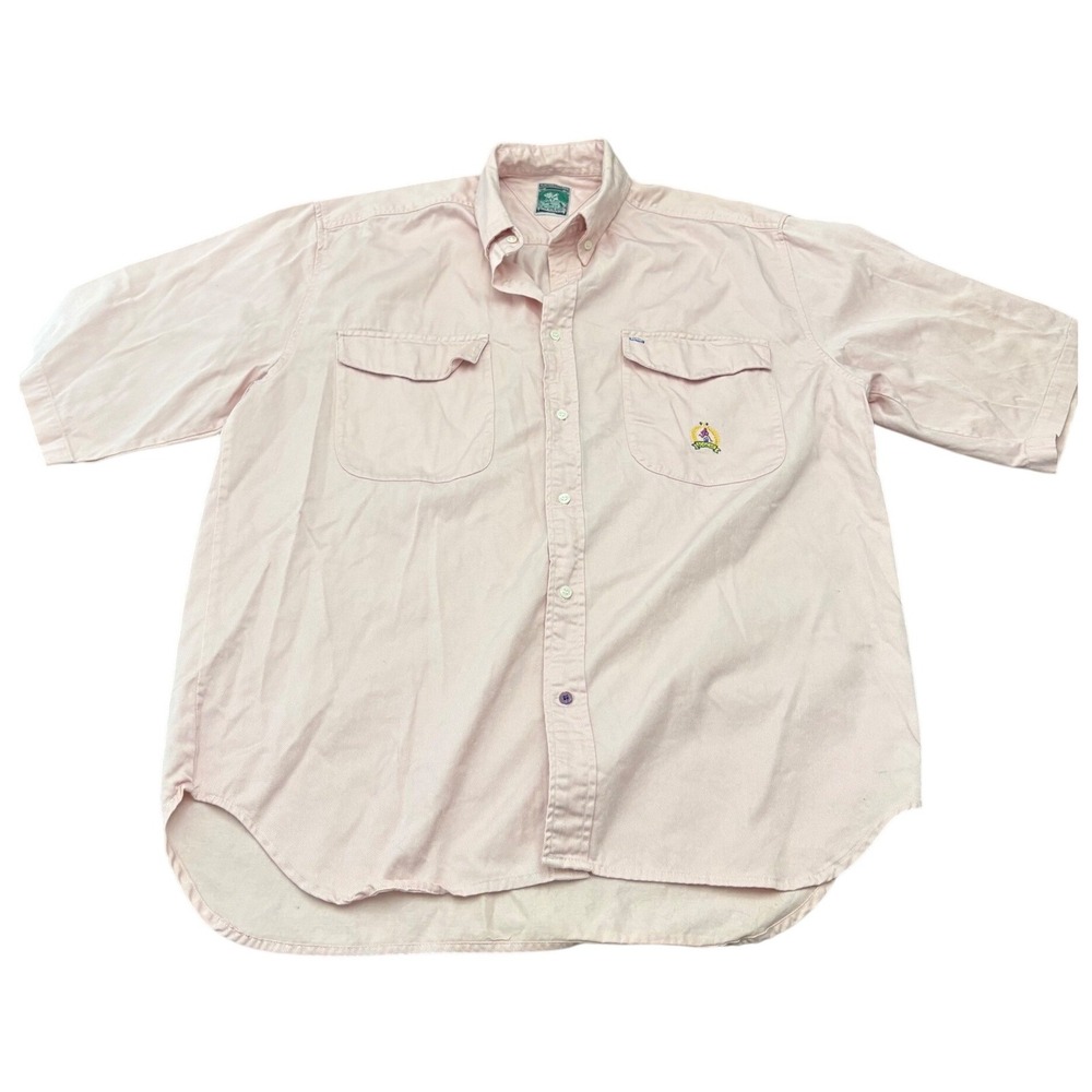 Vintage McIntosh & Seymour Pink Soccer Embroidered Button Down Shirt Size Large